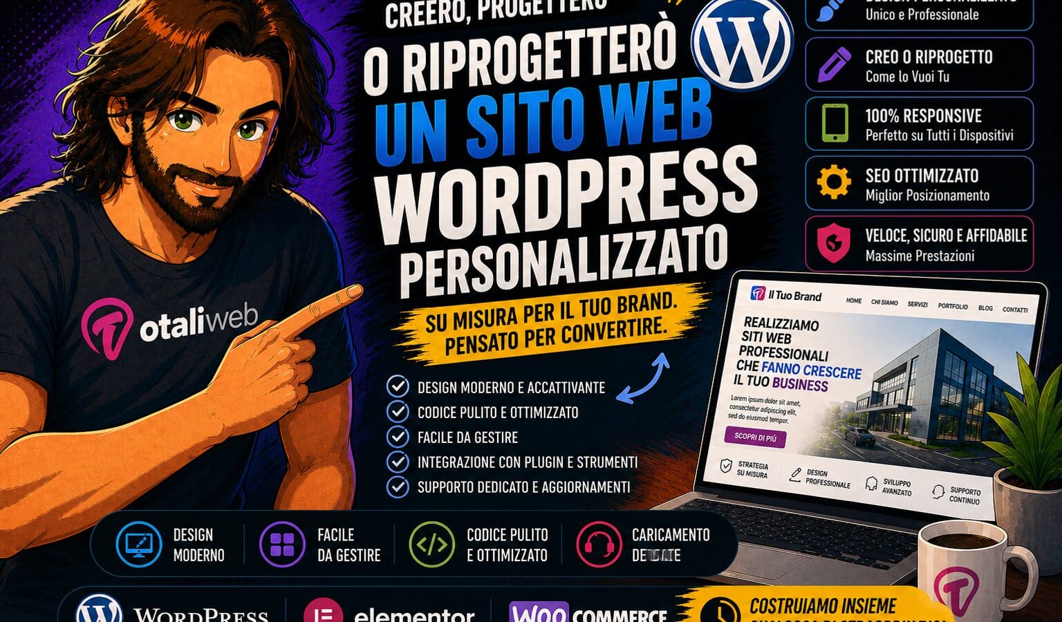 Sviluppo nuovo sito / riprogettazione WordPress